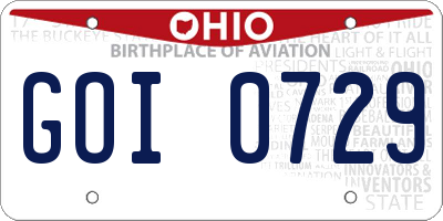 OH license plate GOI0729
