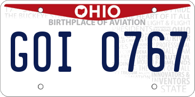 OH license plate GOI0767