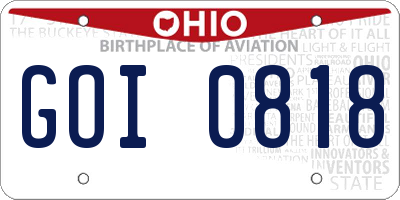 OH license plate GOI0818