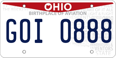 OH license plate GOI0888