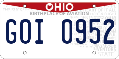 OH license plate GOI0952