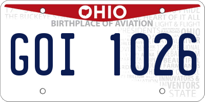 OH license plate GOI1026