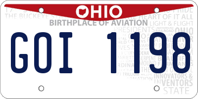 OH license plate GOI1198