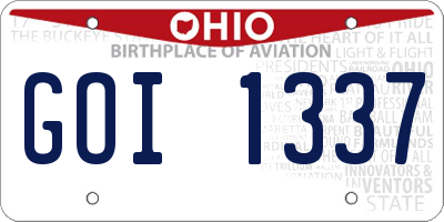 OH license plate GOI1337