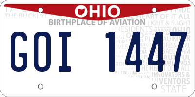 OH license plate GOI1447