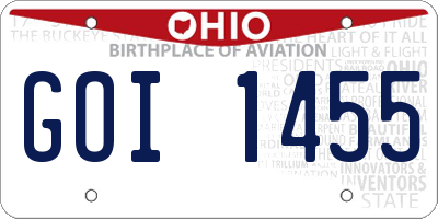 OH license plate GOI1455