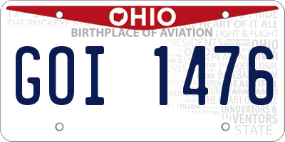 OH license plate GOI1476
