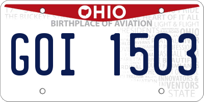 OH license plate GOI1503