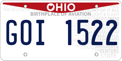 OH license plate GOI1522