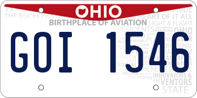 OH license plate GOI1546