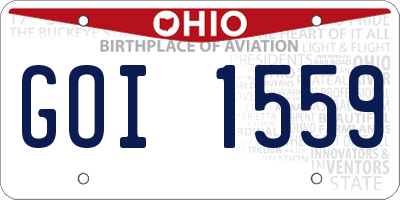 OH license plate GOI1559
