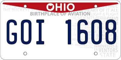 OH license plate GOI1608