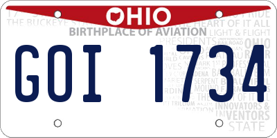 OH license plate GOI1734