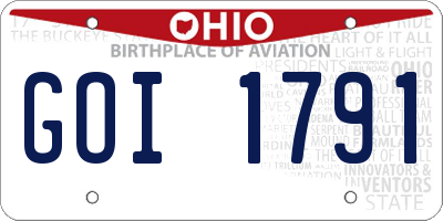 OH license plate GOI1791