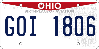 OH license plate GOI1806