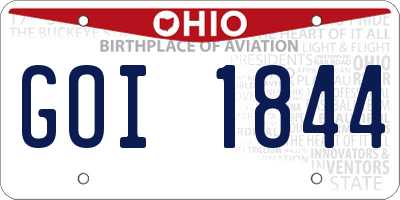OH license plate GOI1844