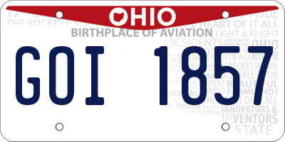 OH license plate GOI1857