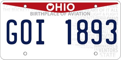 OH license plate GOI1893