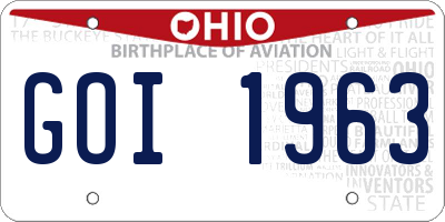 OH license plate GOI1963