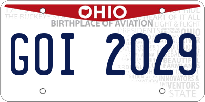 OH license plate GOI2029