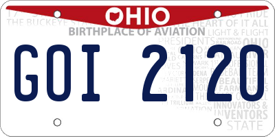 OH license plate GOI2120