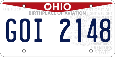 OH license plate GOI2148