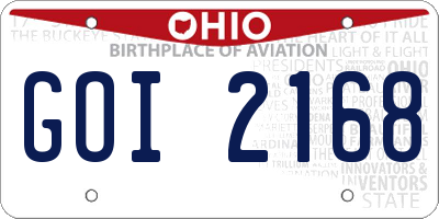 OH license plate GOI2168