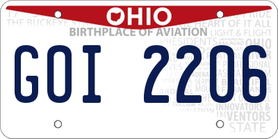 OH license plate GOI2206