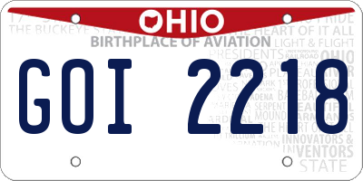 OH license plate GOI2218