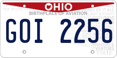 OH license plate GOI2256