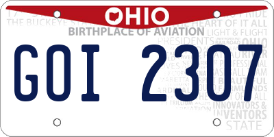 OH license plate GOI2307