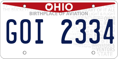 OH license plate GOI2334