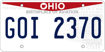 OH license plate GOI2370