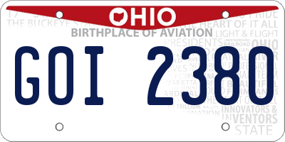 OH license plate GOI2380