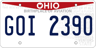 OH license plate GOI2390