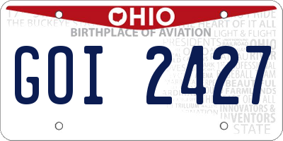 OH license plate GOI2427