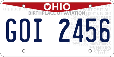 OH license plate GOI2456
