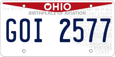 OH license plate GOI2577