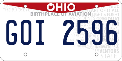 OH license plate GOI2596