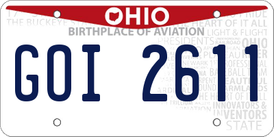 OH license plate GOI2611