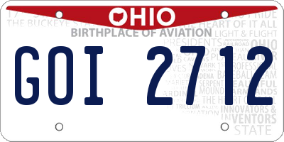 OH license plate GOI2712