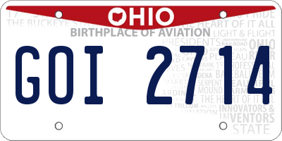 OH license plate GOI2714