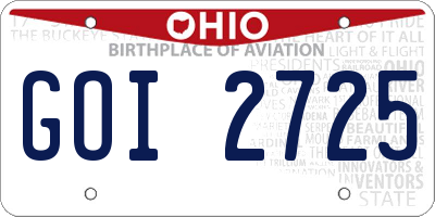 OH license plate GOI2725