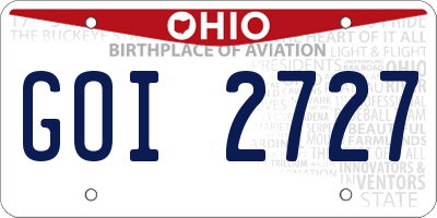 OH license plate GOI2727