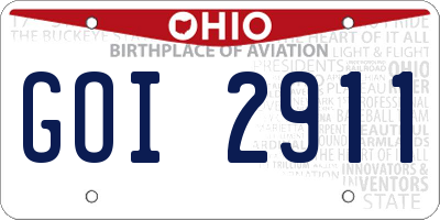 OH license plate GOI2911
