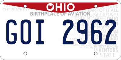 OH license plate GOI2962