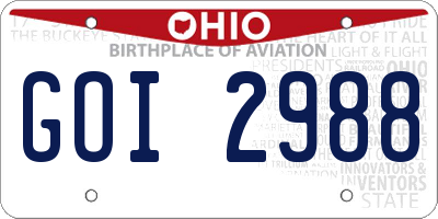 OH license plate GOI2988