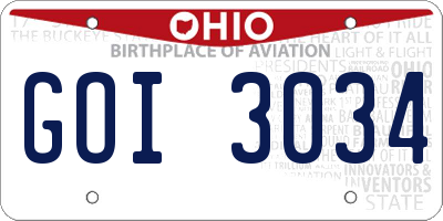OH license plate GOI3034