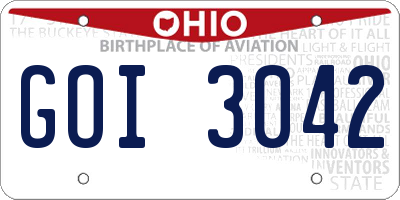 OH license plate GOI3042
