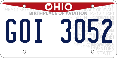 OH license plate GOI3052